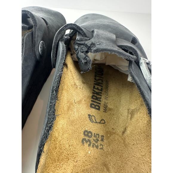 *Damaged* Birkenstock Boston Slip On Clog Mules Black Size 38 US 7 L7 M5 *Flawed - Picture 8 of 16